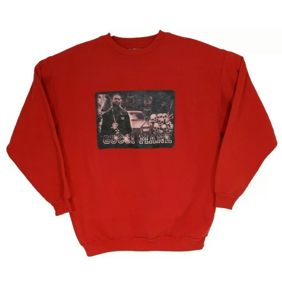 Gucci Mane Red Pullover Rap Sweater Made In Canada